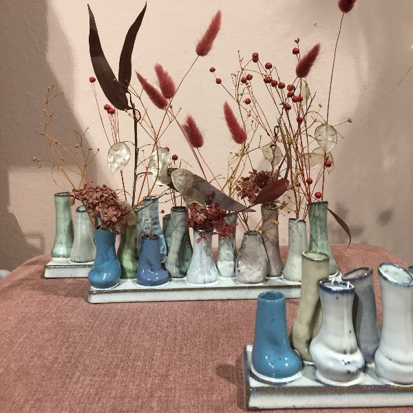 'Väschen-Vase' mit Trockenblumen gefüllt Bild 2